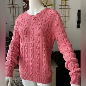 J. Crew Spring Coral Linen Blend Pullover Sweater Preppy Career Woman Size XS